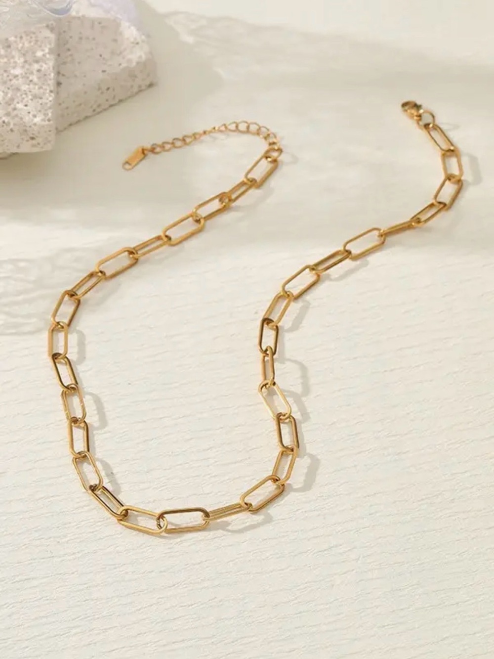 Gold Paperclip Necklace (3323) - Picture 2 of 3